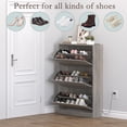 thumbnail image 5 of FANRAL Shoe Cabinet with 3 Flip Drawers & Deodorizer,9.45" Narrow Freestanding Wooden Shoe Rack Organizer for Entryway,Hallway,Gray, 5 of 8