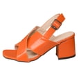 thumbnail image 2 of Xdegoge Heeled Sandals for Women Chunky Block Heel Criss Cross Wide Straps Open Toe Ankle Buckle Dressy Party Wedding Evening Comfortable Summer Shoes, 2 of 9