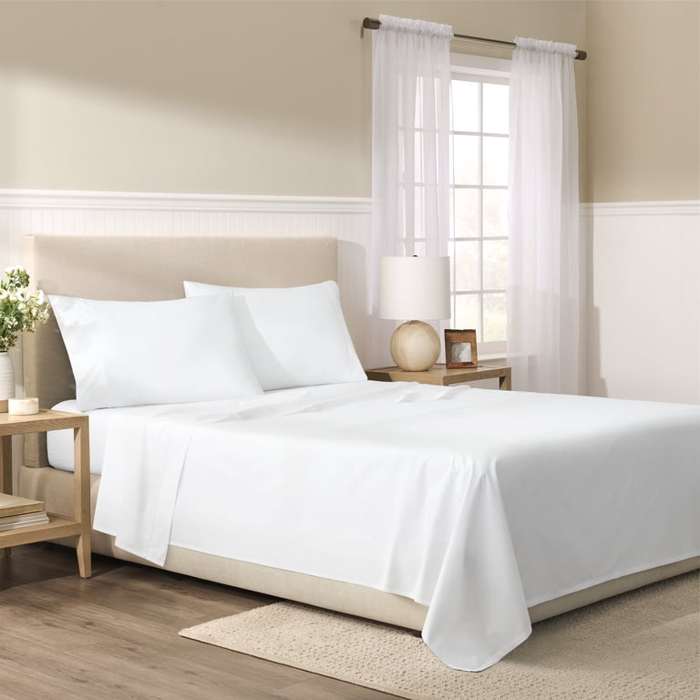 Wamsutta 1846 4-Piece Egyptian Cotton Percale Sheet Set, Queen photo 3