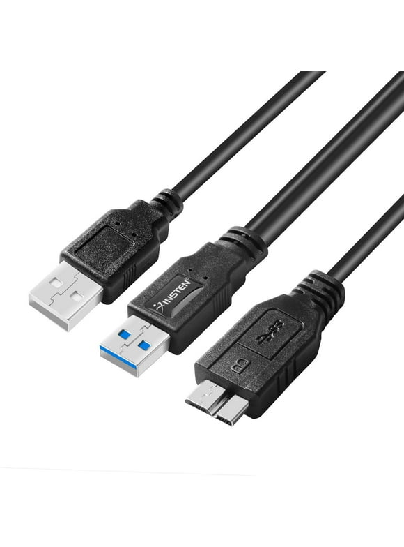 Insten USB A to Micro B USB 3.0 Y Cable, Black