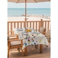 thumbnail image 2 of Outdoor Tablecloth with Umbrella Hole for Patio/Picnic/Party/Camping, Colorful Polka Dot Waterproof Table Cloth Rectangle Table Cover Washable, Cartoon Cute Abstract Graffiti Beige (52"x 70"), 2 of 8