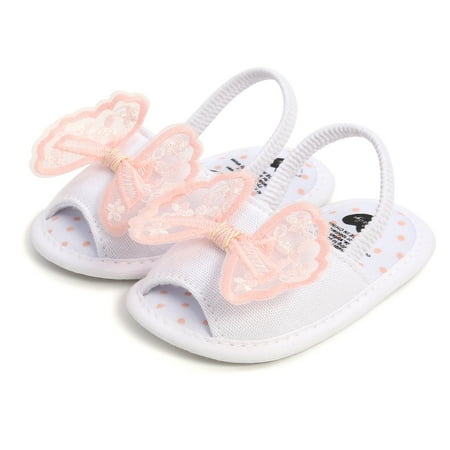 

TOWED22 Toddler Girls Shoes Girls Lace Flowers Soft Sole Toddler Shoes Sandals Princess Shoes Fish Baby First Walking Shoes White