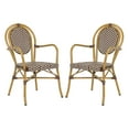thumbnail image 2 of Safavieh Rosen Outdoor Stacking Arm Chair, Set of 2 - Brown/White, 2 of 11