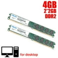 thumbnail image 1 of Xllbyte DIMM DDR2 800 MHz/667 MHz 4 Go (2 Go*2 Pcs) PC2-6400/PC2-5300 Mémoire pour Bureau RAM, Bonne Qualité et Haute Compatibilité!, 1 of 4