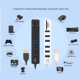 thumbnail image 3 of Cateissary Hub USB Adaptador expansor de 3/6 puertos Hub USB 3.0 Multi USB Splitter 2.0 Hab 3 Juegos de teclado y mouse para computadora, 3 of 6