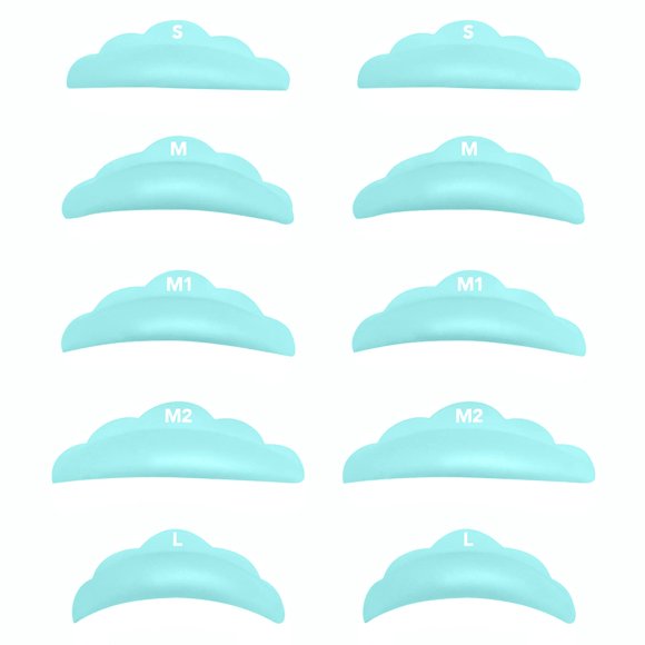 Almohadillas para levantar pestañas Almohadillas para levantar pestañas DIY Varillas para permanente de pestañas Levantamiento de pestañas en casa 10 piezas Almohadillas azul cielo 5 tamaños SMM1M2L P