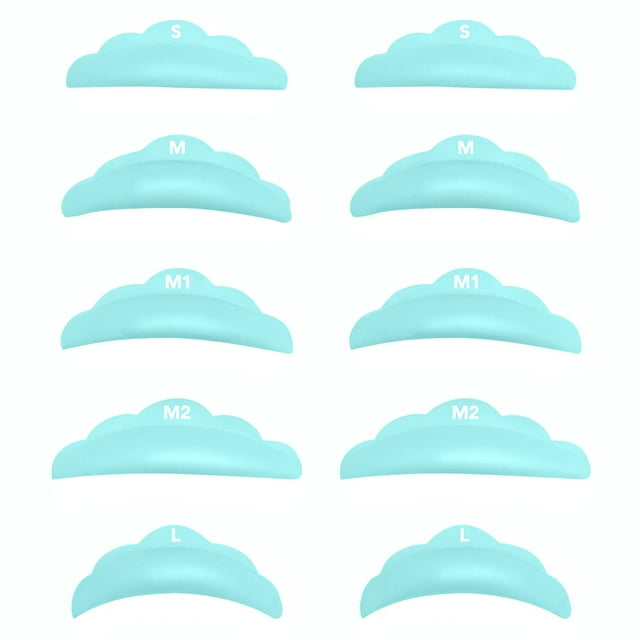 Almohadillas para levantar pestañas Almohadillas para levantar pestañas DIY Varillas para permanente de pestañas Levantamiento de pestañas en casa 10 piezas Almohadillas azul cielo 5 tamaños SMM1M2L P