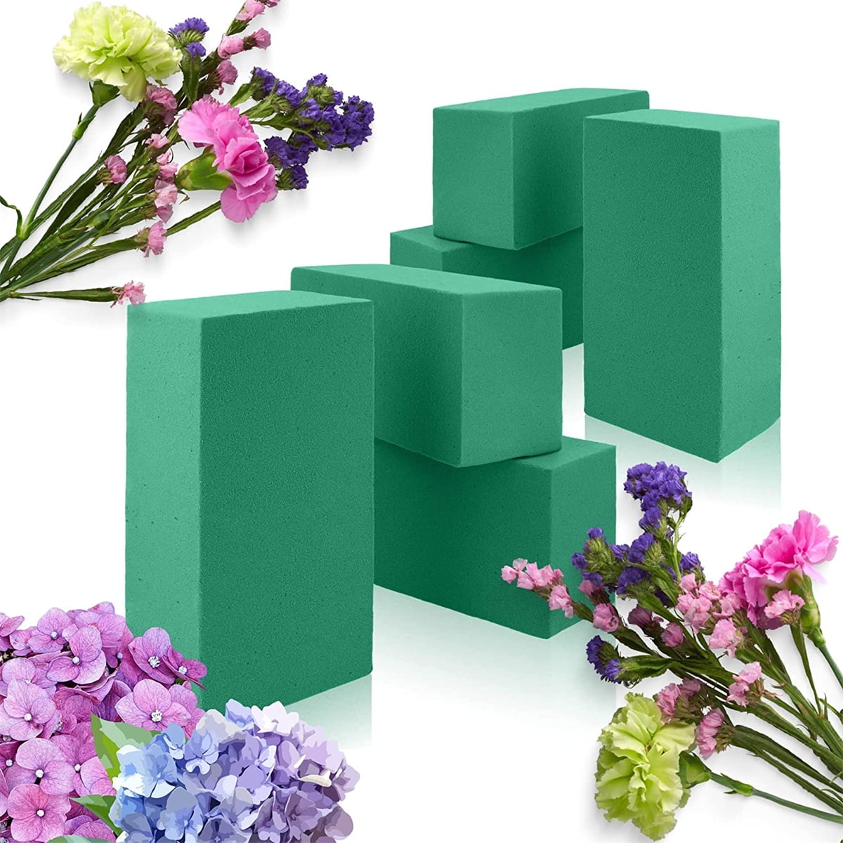 Casewin Floral Foam Blocks (6 Bricks) Wet Florist Foam Green Foam