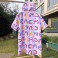 thumbnail image 4 of Faraee Unisex Kids Hooded Swim Cover Up Robe Boy Girl Terry Cloth Quick Drying Zip up Bathing Suit for Beach Pool Bath (7-13T,Purple), 4 of 6