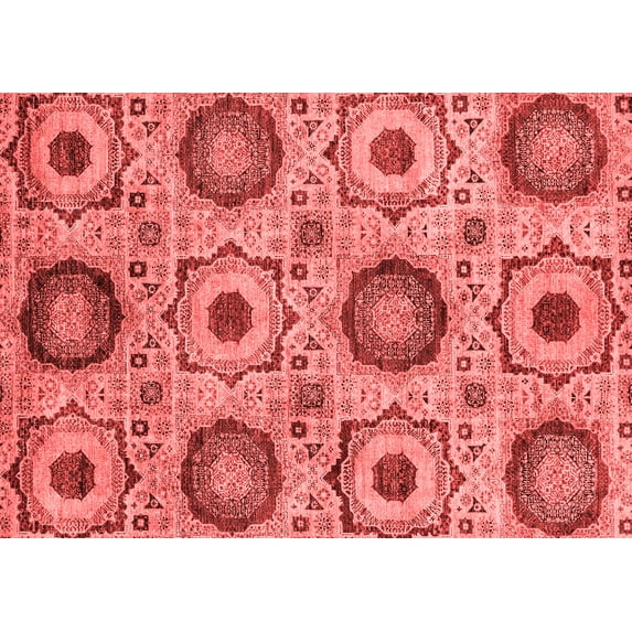 Ahgly Company Machine Washable Indoor Rectangle Abstract Red Modern Area Rugs, 8' x 12'
