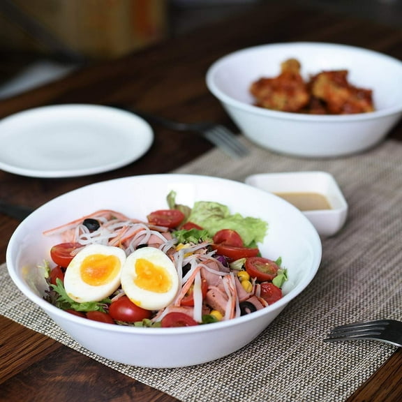 Delling 1.3 qt / 43 oz Ceramic Serving Bowls Set for Pasta, Salad and More - 6 pack White