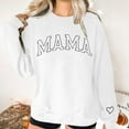 thumbnail image 7 of yoeyez Mama Sweatshirts for Women Oversized Crewneck Sweatshirt Loose Fit Casual Long Sleeve Pullover Spring Outfits 2025 Sweater Tops for Mother's Day White M, 7 of 7