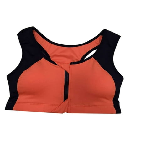 

Wirefree Padded Sports Bra Women Girl Zipper Push Up Underwear Brassiere