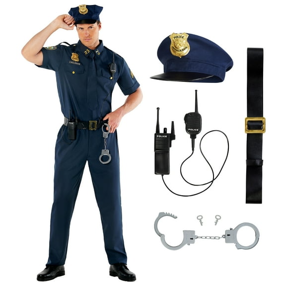 Morph Police Officer Mens Halloween Costume For Mens Blue XX-Large