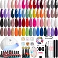 thumbnail image 1 of MEFA Kit de esmalte de uñas de gel con luz UV – 32 colores popular juego de esmalte de gel para todas las estaciones con base y capa superior mate/brillante para manicura, herramientas esenciales para, 1 of 3