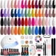 thumbnail image 3 of MEFA Kit de esmalte de uñas de gel con luz UV – 32 colores popular juego de esmalte de gel para todas las estaciones con base y capa superior mate/brillante para manicura, herramientas esenciales para, 3 of 4