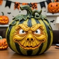 thumbnail image 4 of Dserhfy Halloween Pumpkin Figurine Resin Pumpkin Face Sculpture Spooky Pumpkin Halloween Decor for Home Office Desktop Decoration, 4 of 7
