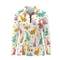thumbnail image 2 of Uorisanigo Colorful Easter Rabbit Women's Golf Top Breathable Fashion Moisture Wicking Casual Tennis Activewear Versatile Long Sleeve Quarter Zip Pullover, 2 of 7