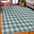 thumbnail image 3 of Plaid Decorative Rug, Lumberjack Fashion Buffalo Checks Pattern Retro Style Grid Composition, Quality Carpet for Bedroom Dorm and Living Room, 6 Sizes, Slate Blue and Mint Green, by Ambesonne, 3 of 4