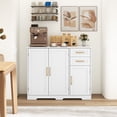 thumbnail image 4 of Costway Buffet Bahut de 40 Pouces Armoire Moderne de Rangement pour Cuisine avec 2 Tiroirs Blanc, 4 of 10
