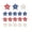 A001- Multicolor, variant on 4Th of July decorations, Red White and Blue decorations, 4X4 in, Wicker Star Accents, Patriotic Holiday Party Displays, 18 Pc