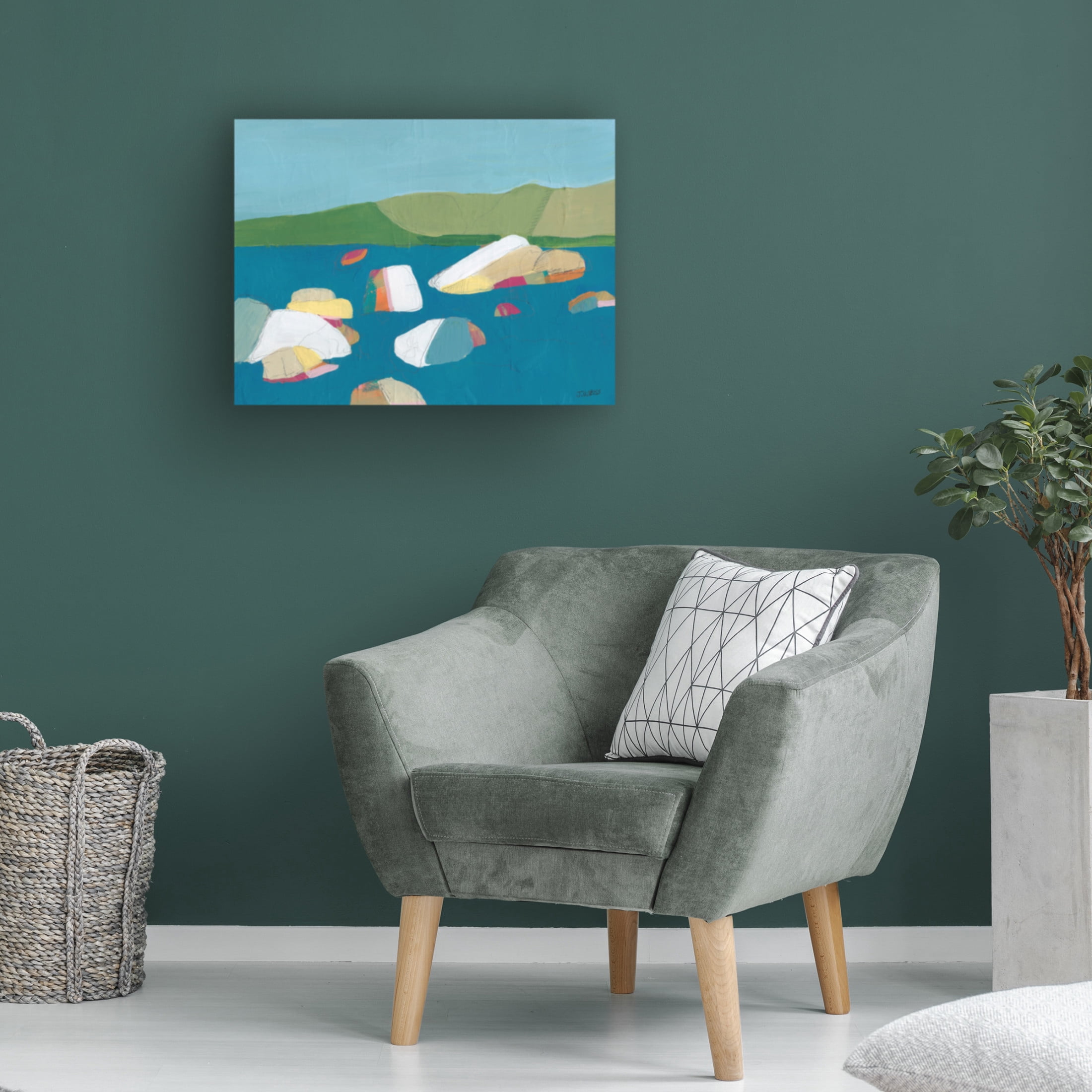 Canvas Wall Art - Jan Weiss 'Sand Harbor No. 2' Wall Art for Living Room, Bedroom, or Office Décor by Trademark Fine Art - 19 x 14 Inches