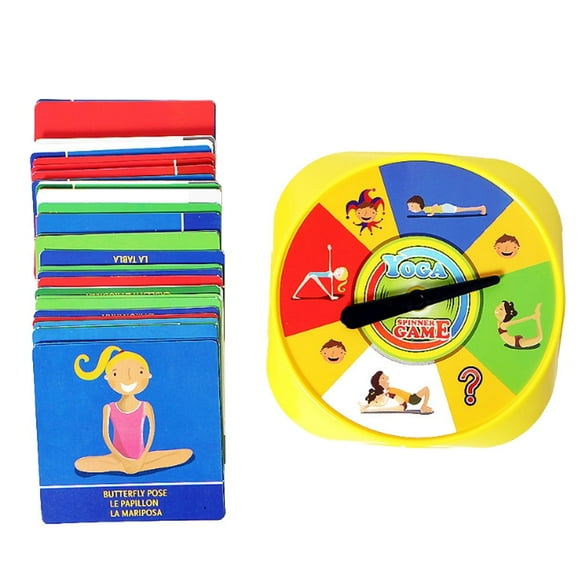 MesaSe 54PCS Yoga Pose Cards Toys Fun Family Yoga Spinner Game of Flexibility and Balance For Children Gift Visual Perception Educational