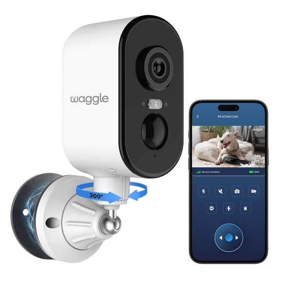Waggle 4G LTE Security Camera, Indoor/Outdoor, 2K HD - Subscription Required