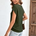 thumbnail image 7 of Odbmxy Tunic Women's Blouse Short Sleeve Summer Womens T Shirt Dressy Plain Green Loose Fancy Casual Tops, 7 of 7