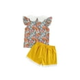 thumbnail image 4 of Baby Girls 2Pcs Summer Outfits, Ruffle Sleeve T-Shirt + Shorts, 4 of 9
