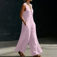 thumbnail image 6 of Jumpsuits for Women V Neck Sleeveless Wide Leg Jumpsuit Casual Long Rompers Pink XL, 6 of 7