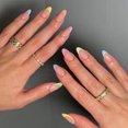 thumbnail image 2 of 24 piezas de uñas postizas ovaladas cortas de tamaño mediano para mujeres Nail Art, 2 of 5