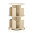 thumbnail image 1 of Costway 1 PCS 2-Tier Rotating Bookshelf 360° Display Rack with Dividers & Anti-falling Baffles Natural, 1 of 10