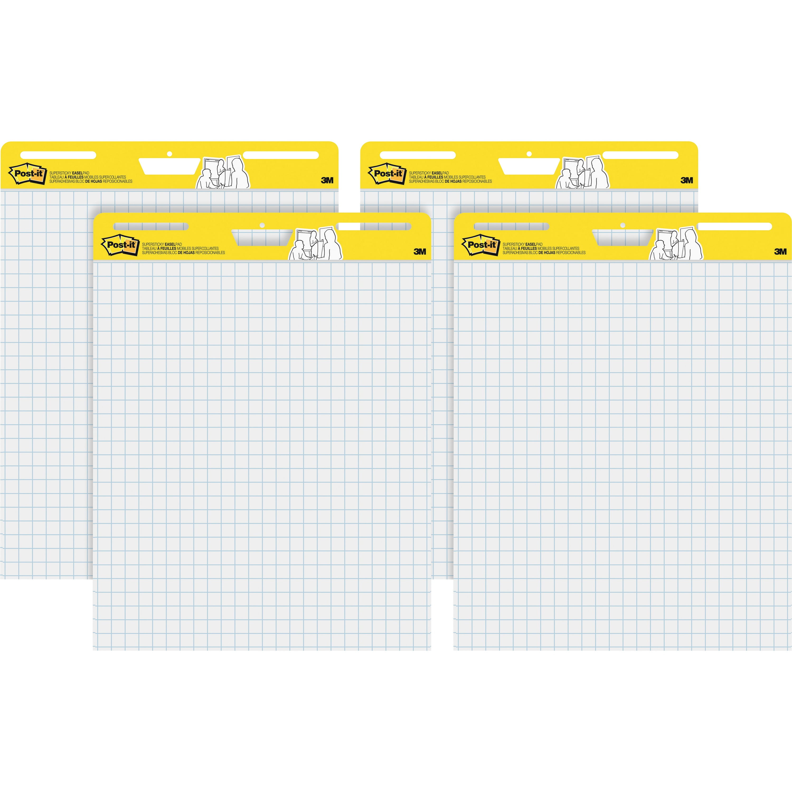 Postit SelfStick Easel Pads Value Pack, 25 x 30Inches, White Grid