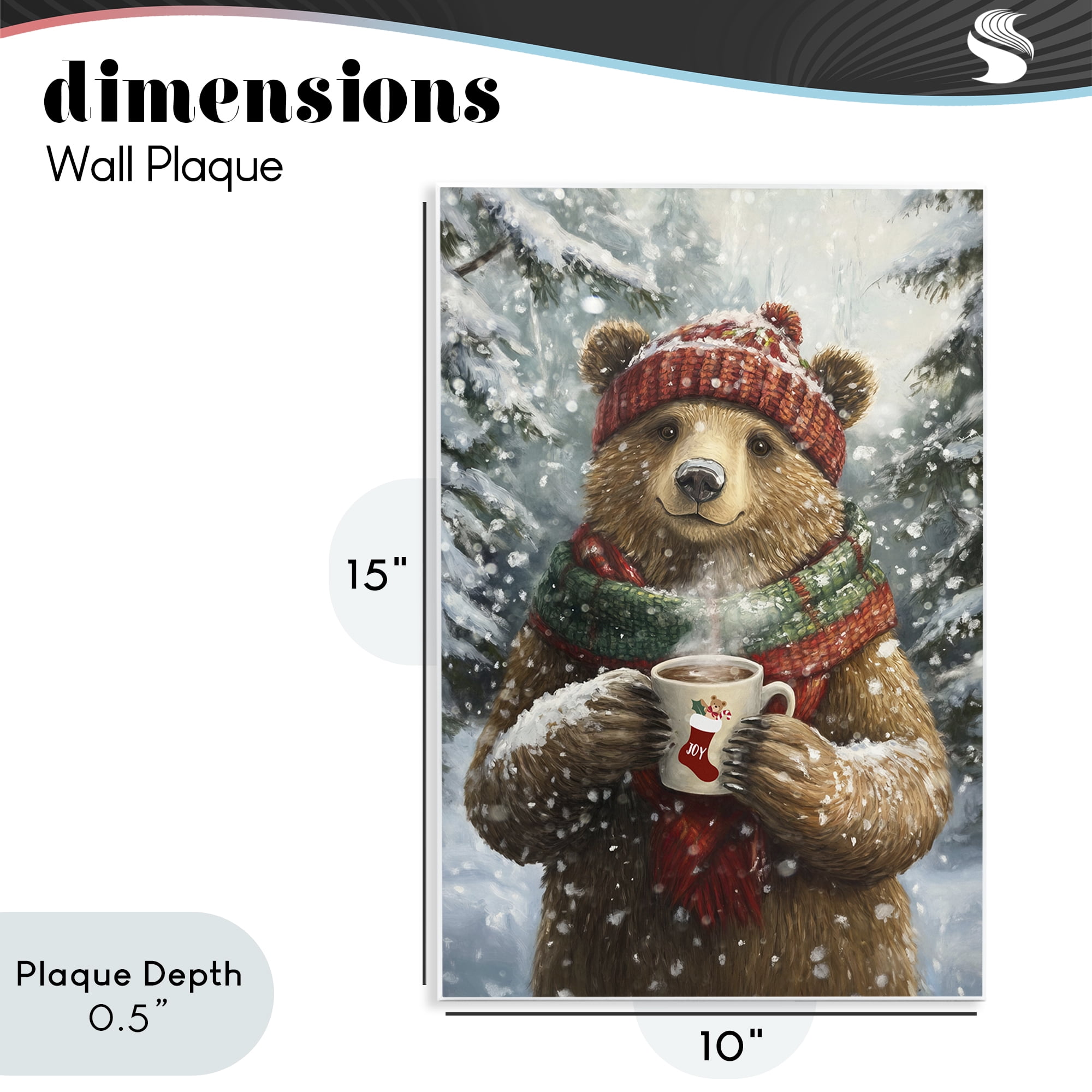 Stupell Industries Christmas Cocoa Bear Wall Plaque Art, design by Tina LeCour