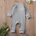 thumbnail image 3 of Newborn Baby Boy Girl Romper Clothes Infant Solid Ribbed Onesie Bodysuit Jumpsuit Outfits, 3 of 7