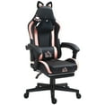 thumbnail image 1 of CoSoTower Cute Racing Gamer Chair, Faux Leather Gaming Chair with Footrest, Headrest and Lumbar Support, Black, 1 of 7
