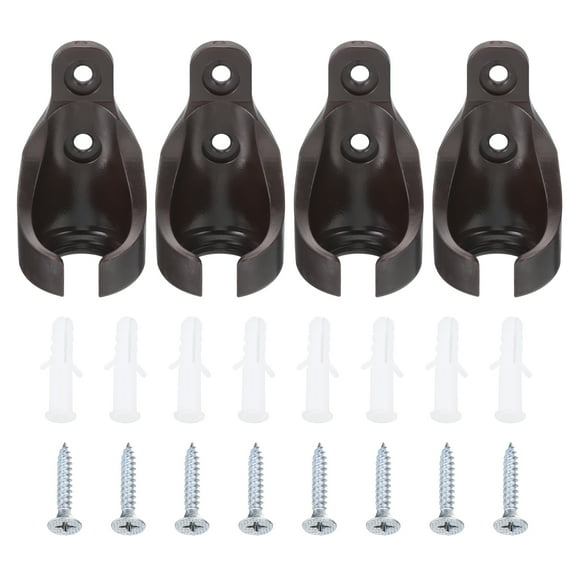 Uxcell 4Pcs Bungee Receiver Brackets Plastic for Roller Shade Tie Down Straps Brown