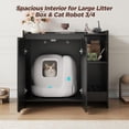 thumbnail image 3 of Large Litter Box Enclosure with Collector, Hidden  Robot Furniture for Automatic Litter Box, Dog Proof Cabinet Side Table, Black, 3 of 8