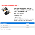 thumbnail image 2 of Rear Door Lock Actuator Motor Set - 2 Piece, Left and Right - Compatible with 2008 - 2014 Cadillac CTS 2009 2010 2011 2012 2013, 2 of 2