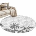 thumbnail image 2 of Area Rug 36in, Summer Botanical Palm Trees Floor Carpet Living Room Rug, Abstract Beach Scenery Non-Slip Welcome Mat Indoor Rugs for Bedroom Dining Room, 2 of 9