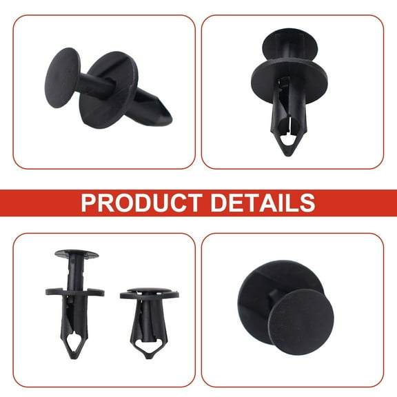 100x Plastic Fastener Clips for Automotive Body Trim Panel Plug Kit - Sturdy Black