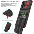 thumbnail image 2 of Case for Galaxy A52 5G,Military Grade [Built-in Kickstand] with Card Holder Dual-Layer Design Heavy Duty Shockproof Protection Phone Case for Samsung Galaxy A52 5G/4G/A52S (Red), 2 of 18