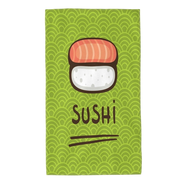 Balery Fresh Sushi Toalla de Microfibra Premium con Estampado – 27.5x16 pulgadas, Alta Absorción, Suave y Aterciopelada, Secado Rápido