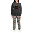 thumbnail image 4 of CafePress - Dog Halloween Pitbull Witch - Women's Long Sleeve Charcoal Gray Pajamas, 4 of 7