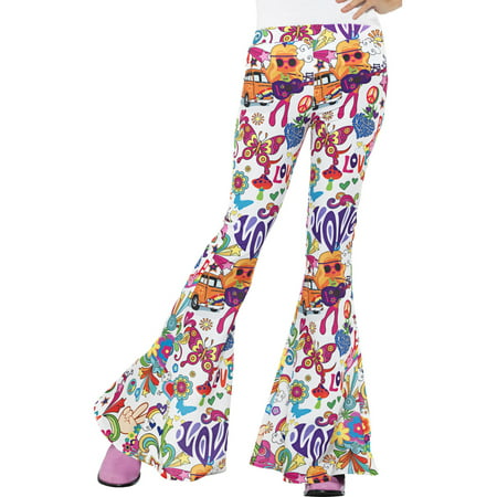Adult's Womens 70s Flared Groovy Hippie Disco Pants