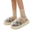 thumbnail image 6 of NexTorq Checkered Plaid Quilted Plush House Slippers Unisex Warm Winter Bedroom Footwear Closed Toe Mules Thick Sole Platform Anti-Slip Soft Comfort Lightweight Breathable US:10 (EU:44-45), 6 of 6