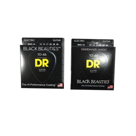 DR Guitar Strings Electric 2-Pack Black Beauties High Performance Coated 10-46