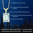 thumbnail image 2 of Gem Stone King 6.66 Ct Sky Blue Simulated Aquamarine White Diamond 18K Yellow Gold Plated Silver Pendant with Chain, 2 of 5