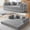 Light Grey 79"Convertible Sofa Bed, variant on Convertible Sofa Bed, 6 in 1 Folding Floor Futon Couch Sleeper with Fixed Frame, Corduroy Modular Sofa Bed with Removable Armrests & Pillows, No Assembly for Living Room Bedroom (Orange)